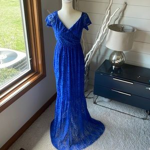 NBW Blue Lace short sleeve dress